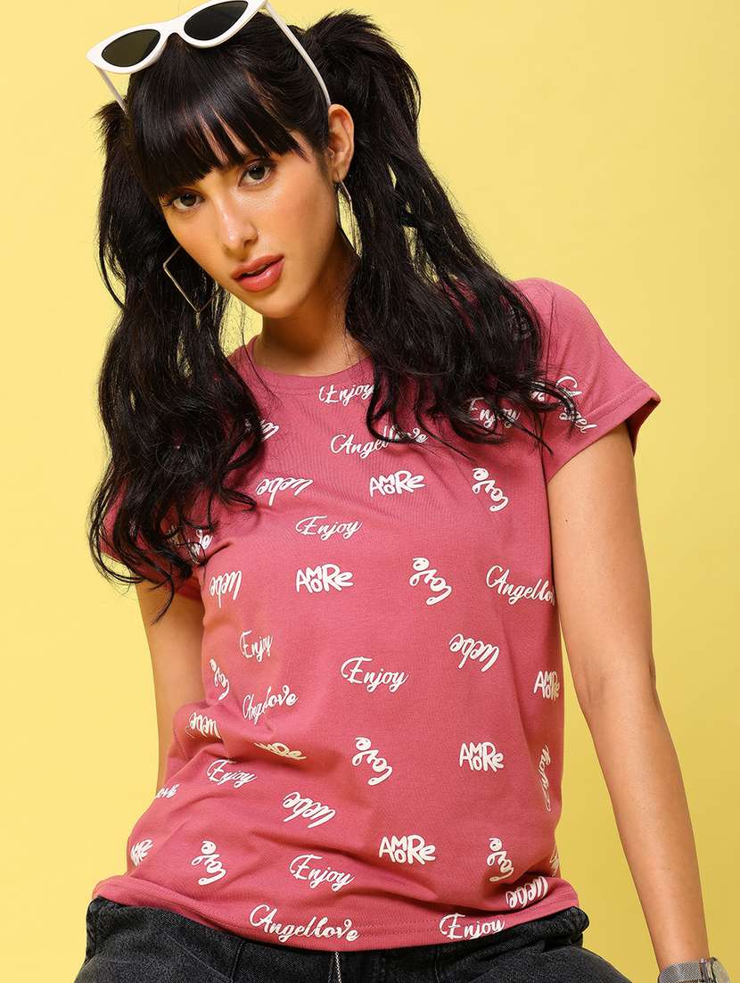 women printed short sleeve t-shirt