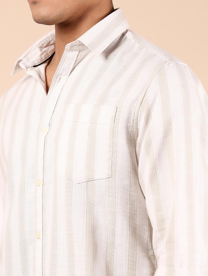 men striped long sleeve regular fit casual shirt - 21874185 - Standard Image - 4
