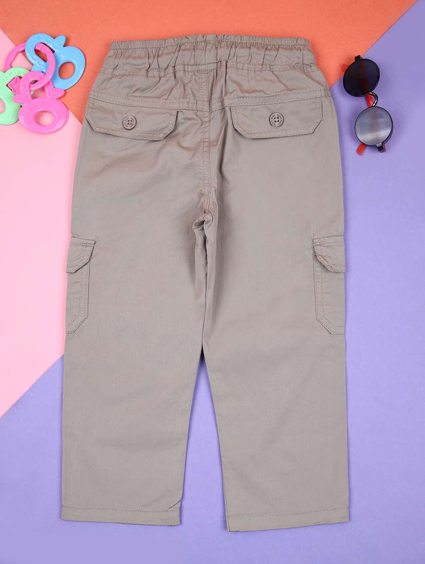 boys solid mid rise cargo - 21874213 -  Standard Image - 1