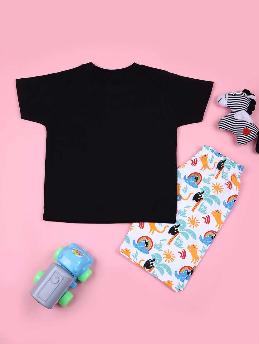 boys printed t-shirt & shorts co-ords set - 21874215 -  Standard Image - 1