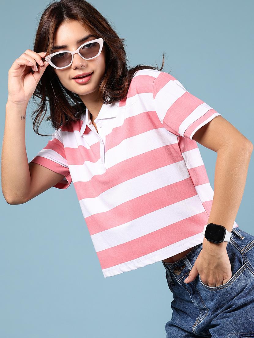 pink cotton regular tshirt - 21874231 -  Zoom Image - 0