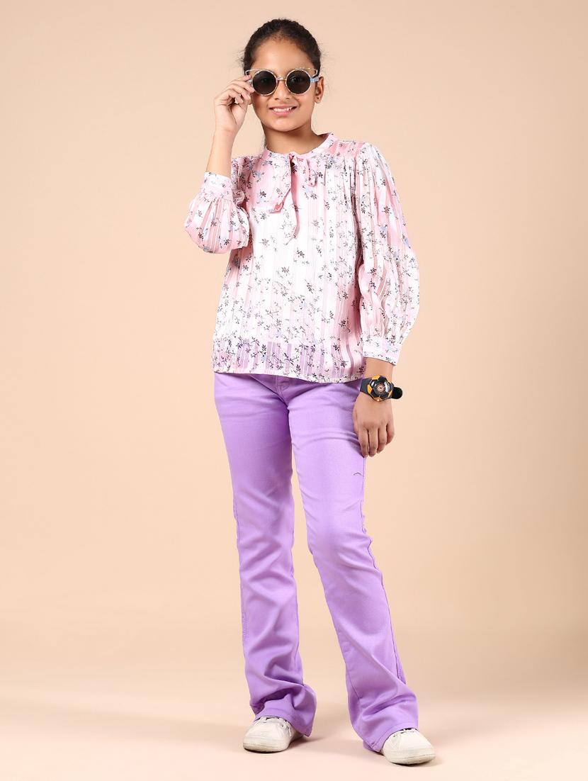 girls floral printed long sleeve top - 21874259 - Standard Image - 4