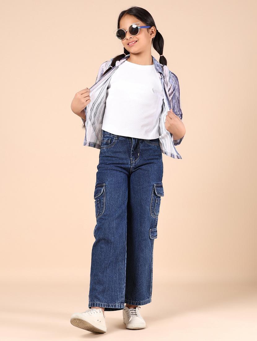 girls striped three quarter sleeve top - 21874273 - Standard Image - 4