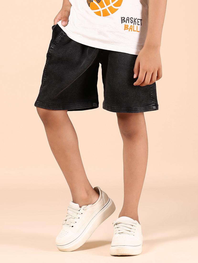 boys solid mid rise shorts - 21874300 - Standard Image - 1