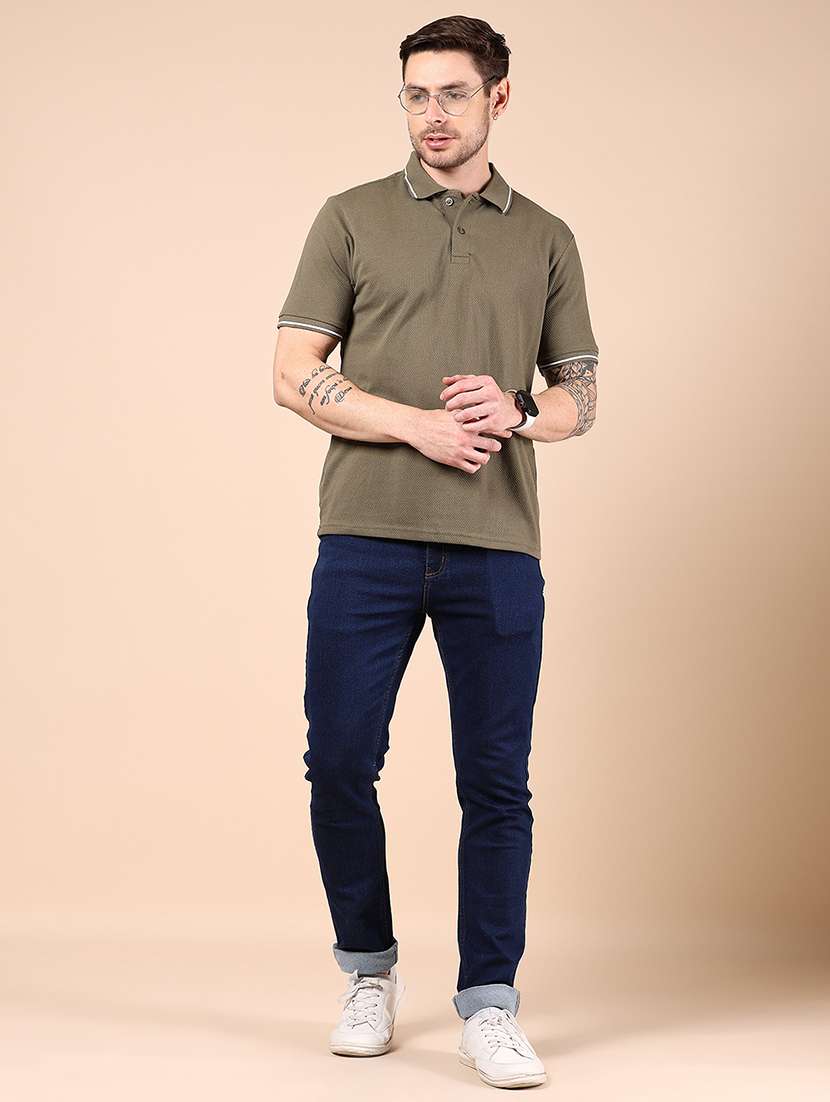 olive polyester chest print tshirt - 21874317 -  Standard Image - 4