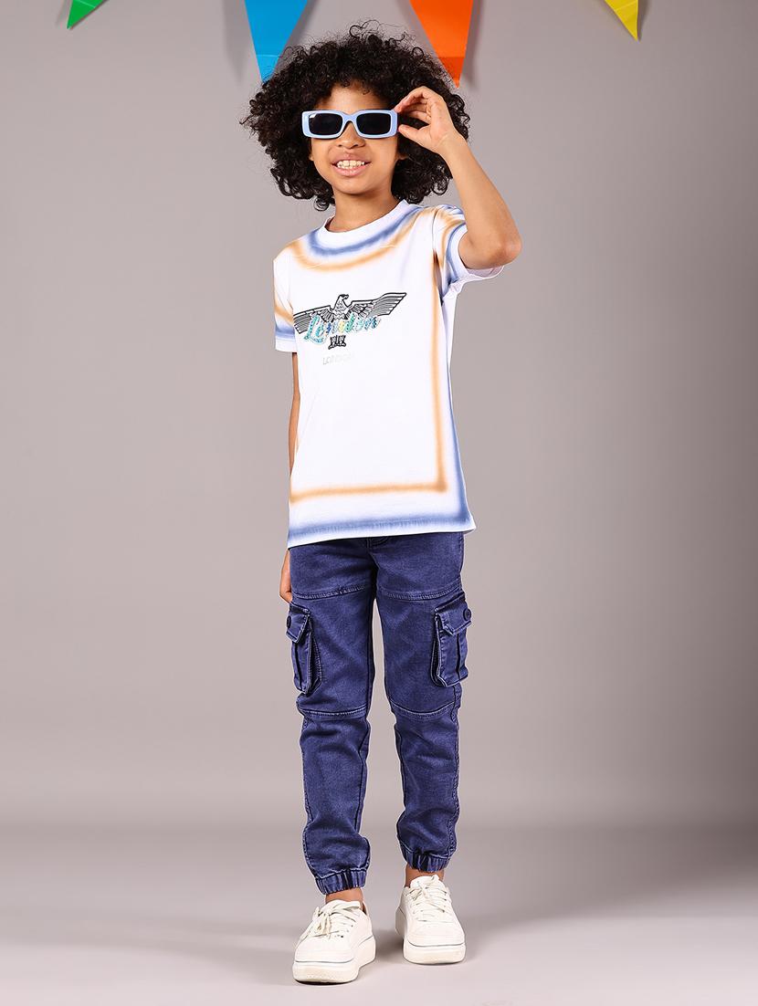 boys solid mid rise jogger cargo - 21874319 - Standard Image - 4