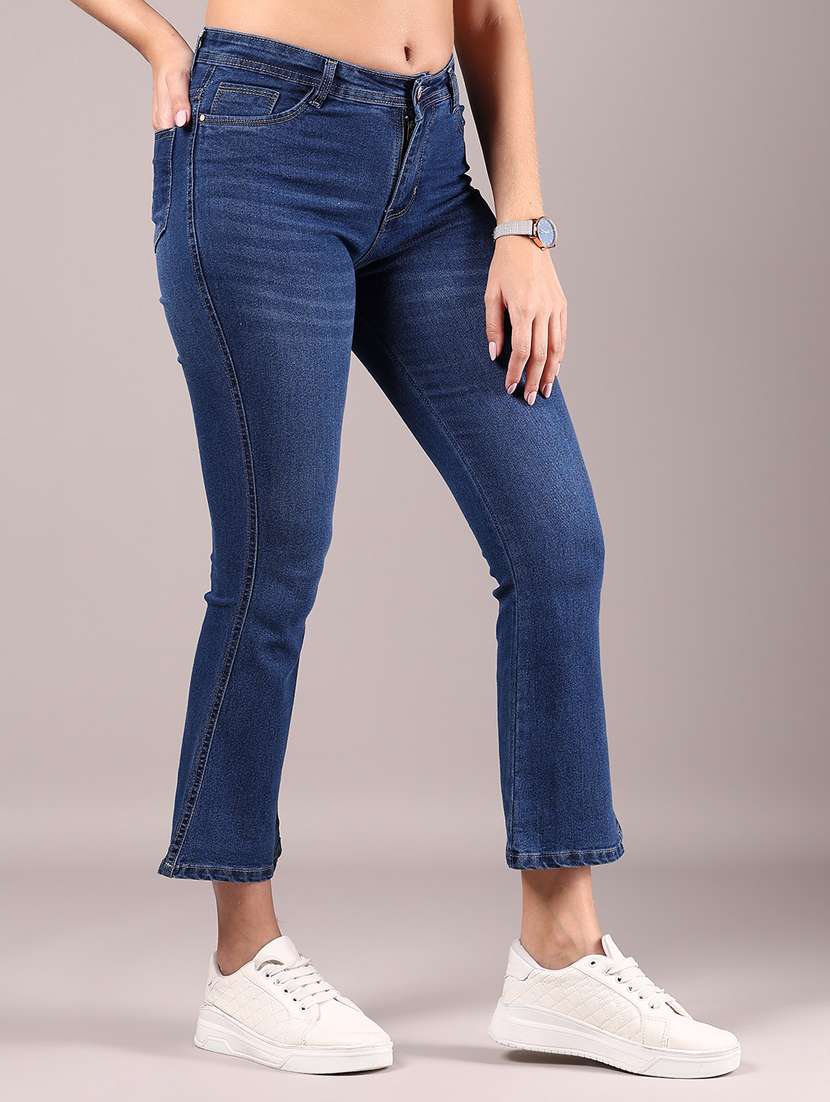 women solid mid rise bootcut jean - 21874332 -  Standard Image - 1