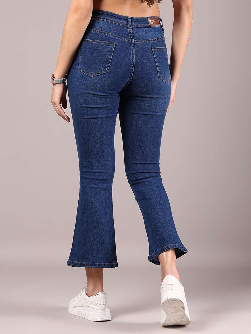 women solid mid rise bootcut jean - 21874332 -  Standard Image - 4