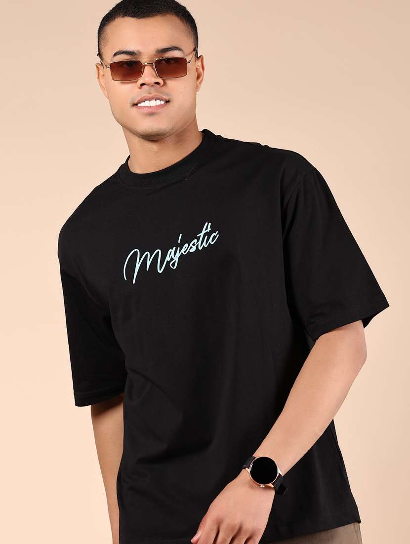 men front & back print round neck regular fit t-shirt - 21874348 -  Standard Image - 1