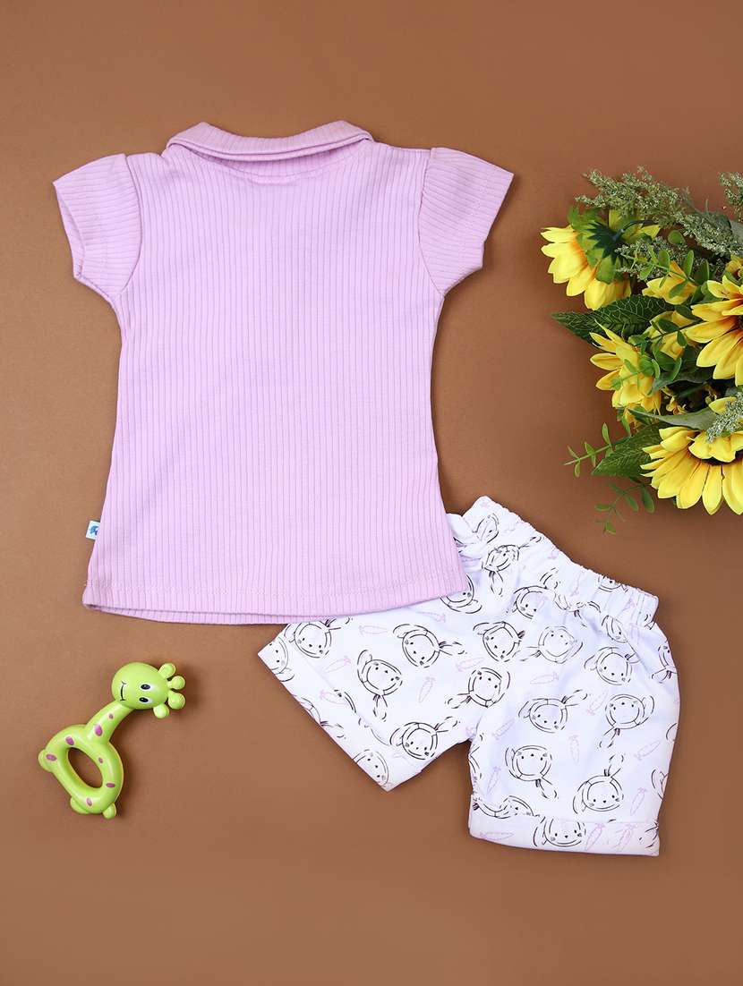 girls printed shorts & top set co-ord set - 21874360 -  Standard Image - 1