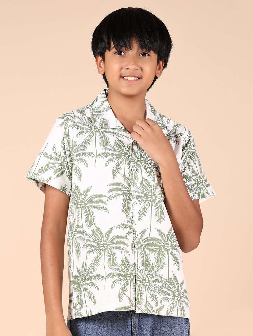 boys tropical printed short sleeve casual shirt - 21874382 -  Standard Image - 1