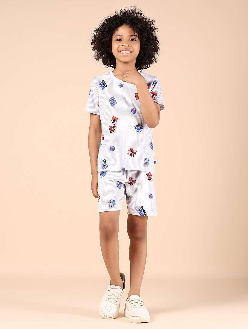 boys printed short sleeves co-ord set - 21874387 -  Standard Image - 1