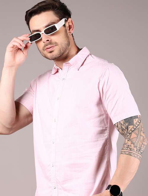 men striped short sleeve regular fit casual shirt - 21874406 - Standard Image - 0