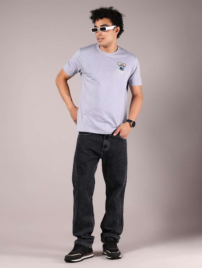men front & back print round neck regular fit t-shirt - 21874412 - Standard Image - 4