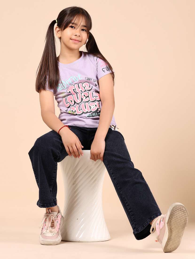 girls printed round neck tee - 21874416 - Standard Image - 4