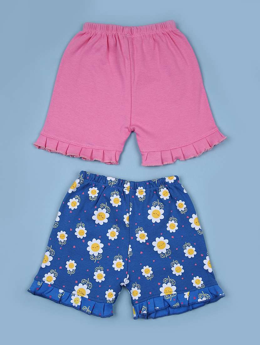 kids pack of 2 printed mid rise shorts - 21874448 - Standard Image - 1