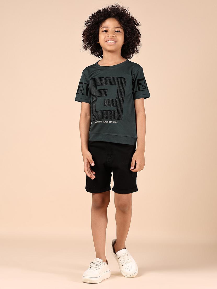 boys printed t-shirt and shorts co-ord set - 21874452 - Standard Image - 1