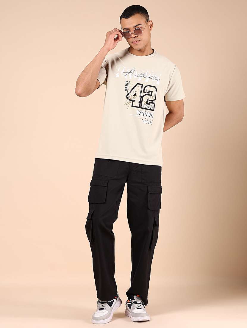 men front print round neck regular fit t-shirt - 21874472 -  Standard Image - 4