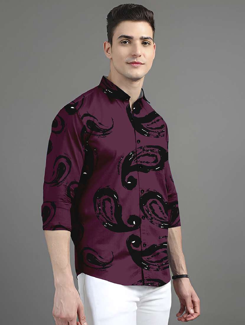 men printed long sleeves casual shirt - 21874530 - Standard Image - 1