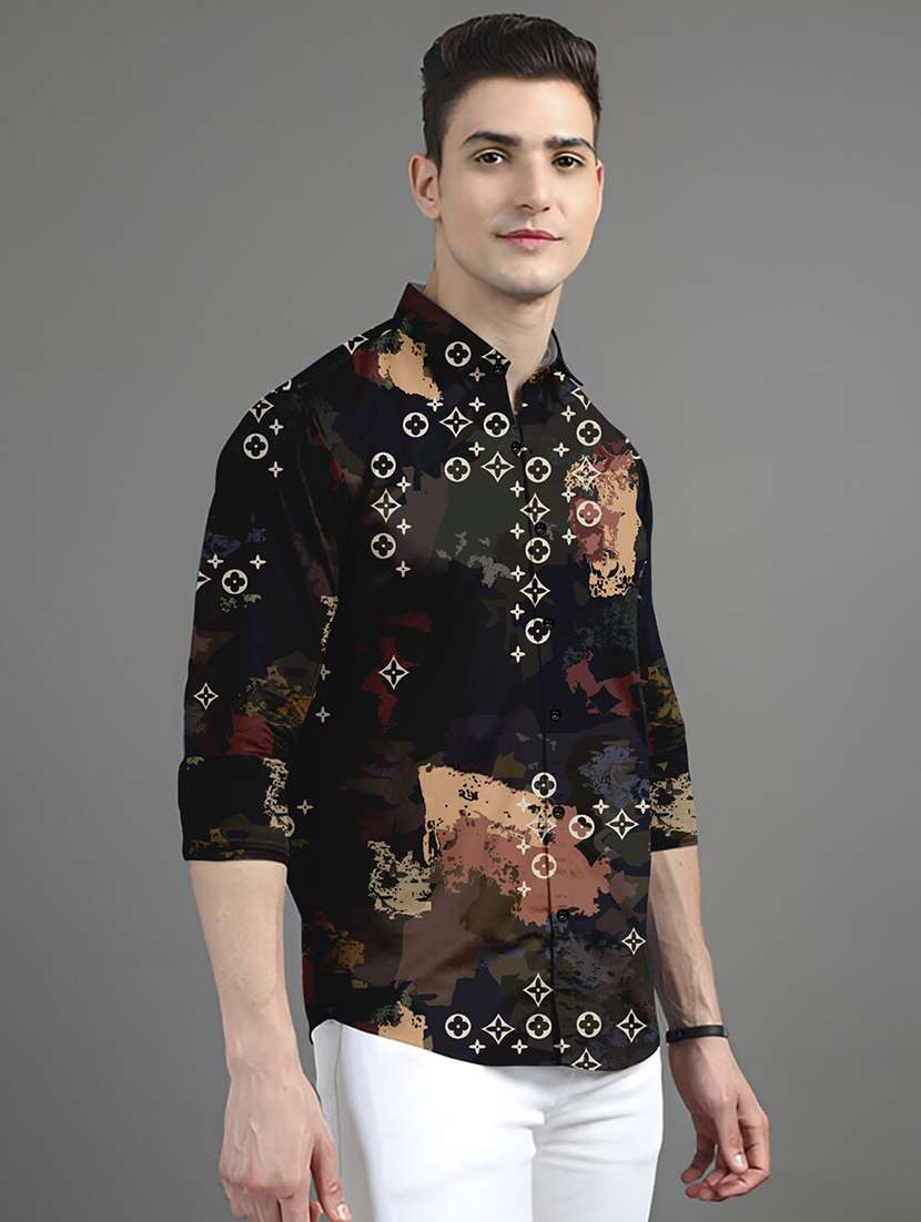 men printed long sleeves casual shirt - 21874532 -  Standard Image - 1