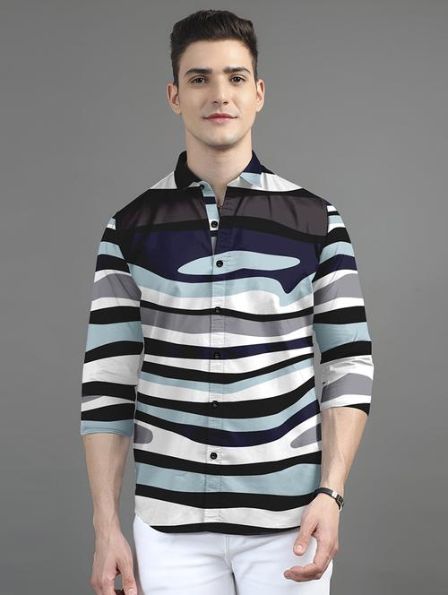 men printed long sleeves casual shirt - 21874534 - Standard Image - 0