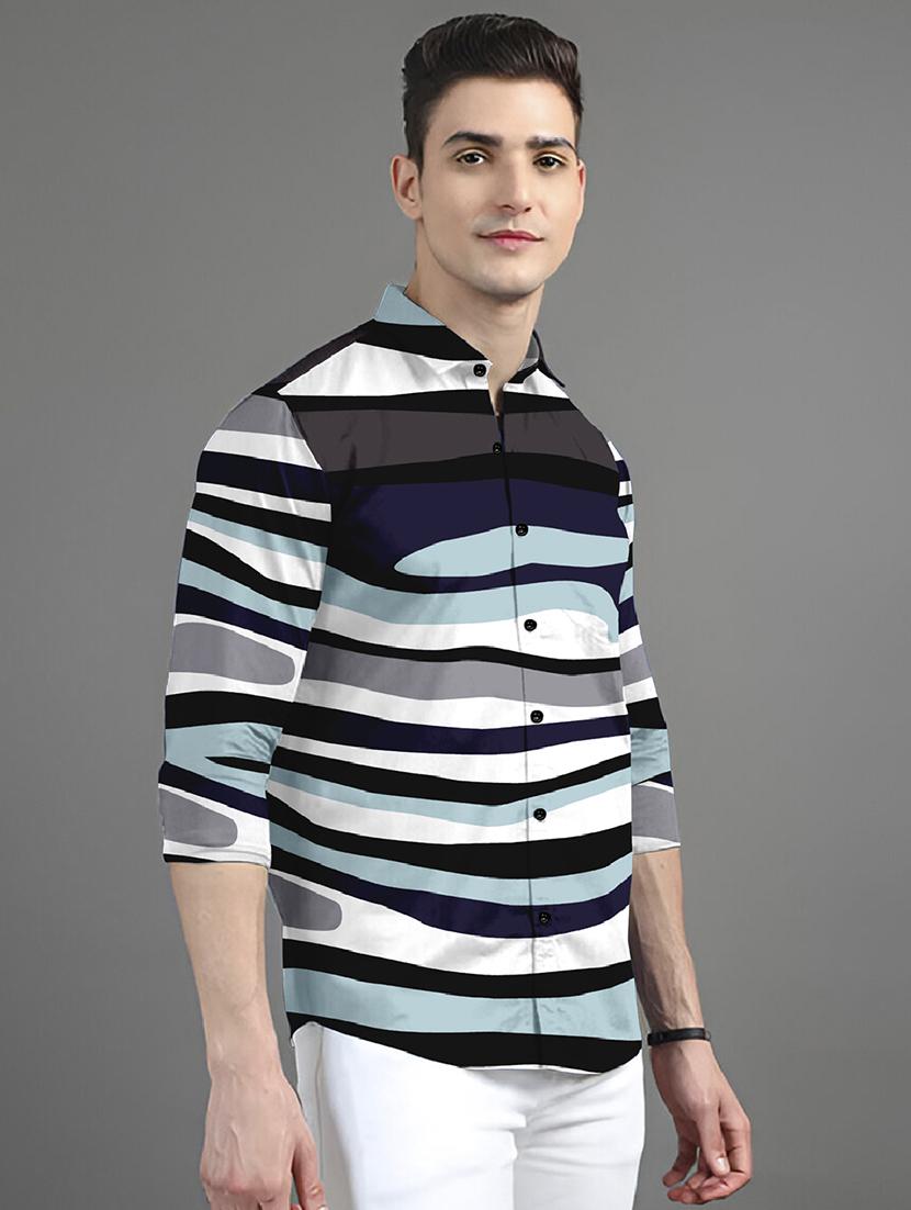 men printed long sleeves casual shirt - 21874534 -  Standard Image - 1