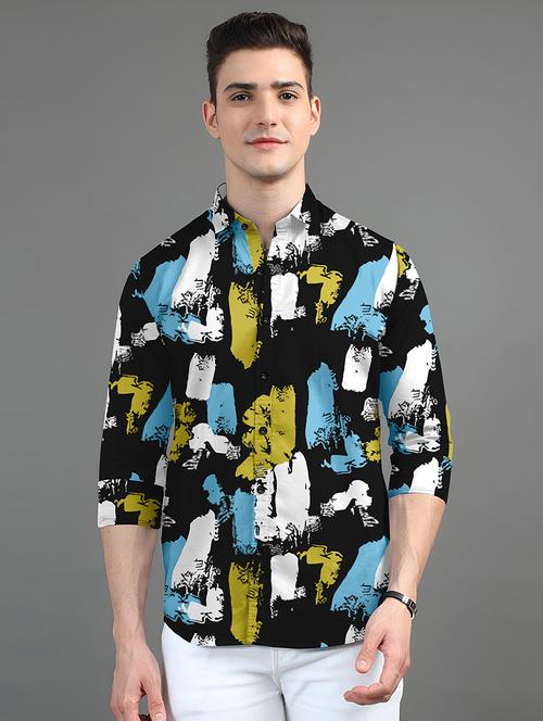 men printed long sleeves casual shirt - 21874538 -  Standard Image - 0