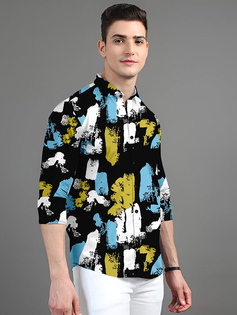 men printed long sleeves casual shirt - 21874538 -  Standard Image - 1