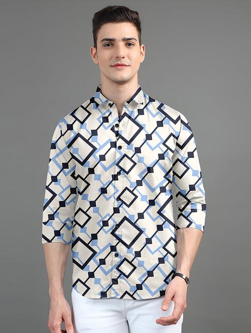men printed long sleeves casual shirt - 21874539 - Standard Image - 0