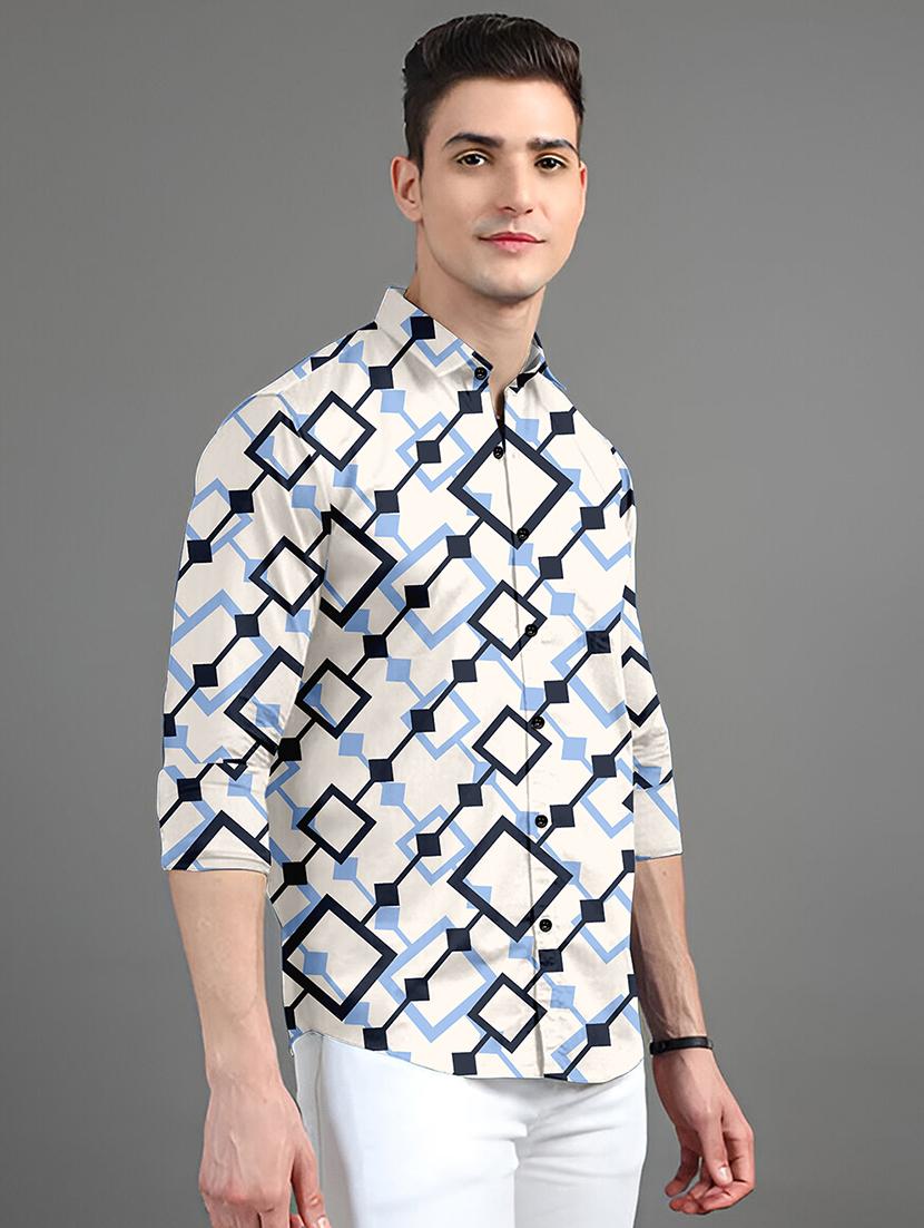 men printed long sleeves casual shirt - 21874539 - Standard Image - 1