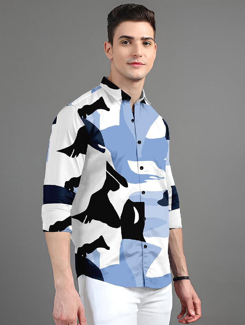 men printed long sleeves casual shirt - 21874540 -  Standard Image - 1