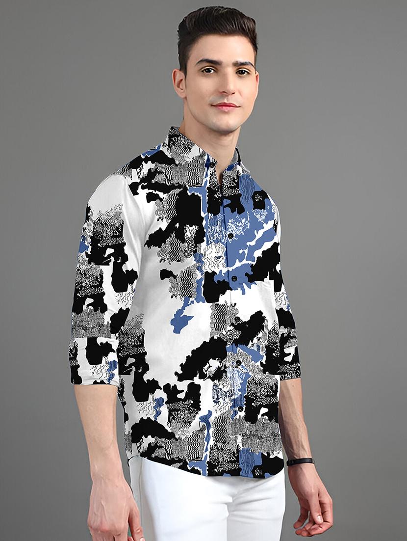 men printed long sleeves casual shirt - 21874545 - Standard Image - 1