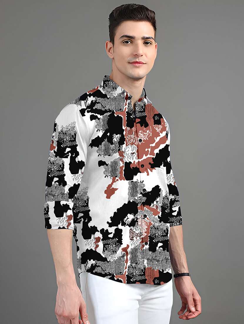 men printed short sleeve regular fit casual shirt - 21874546 -  Standard Image - 1