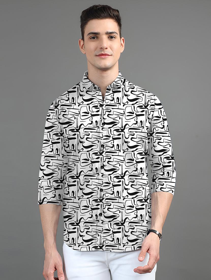 men printed long sleeves casual shirt - 21874547 -  Zoom Image - 0