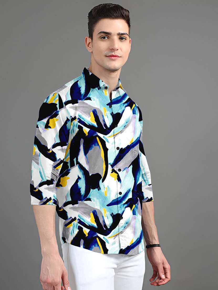 men printed long sleeves casual shirt - 21874548 -  Standard Image - 1