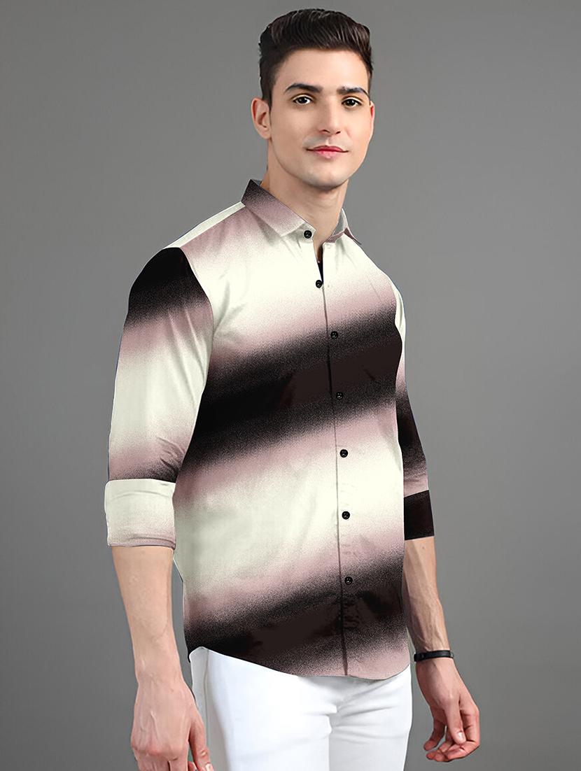 men printed long sleeves casual shirt - 21874550 - Standard Image - 1