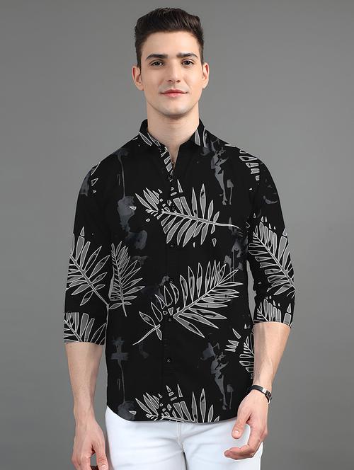 men printed long sleeves casual shirt - 21874555 - Standard Image - 0