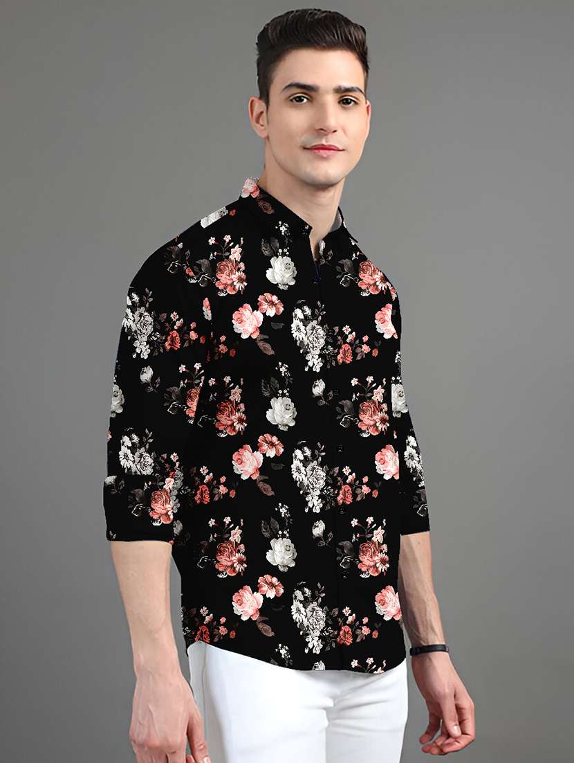 men floral printed long sleeves casual shirt - 21874559 -  Standard Image - 1