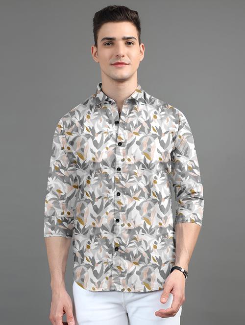 men printed long sleeves casual shirt - 21874566 - Standard Image - 0