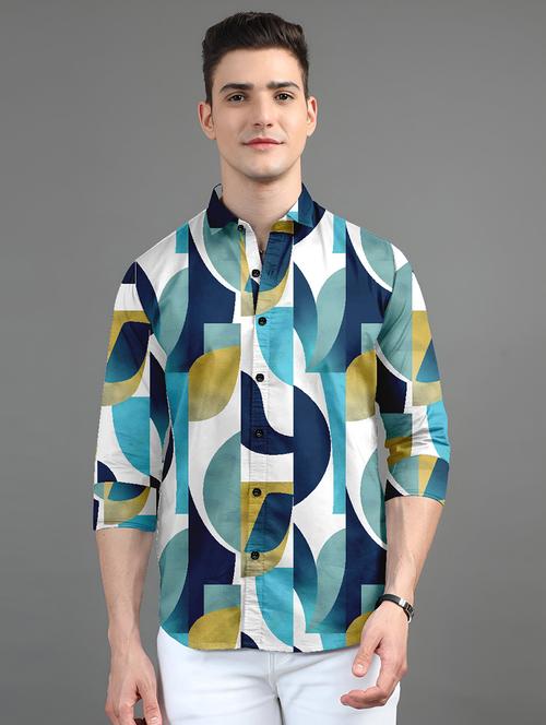 men printed long sleeves casual shirt - 21874572 -  Standard Image - 0