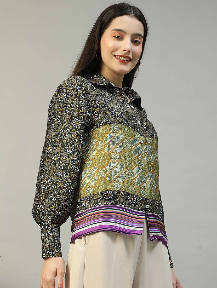 women printed long sleeves regular shirt - 21874615 -  Standard Image - 1