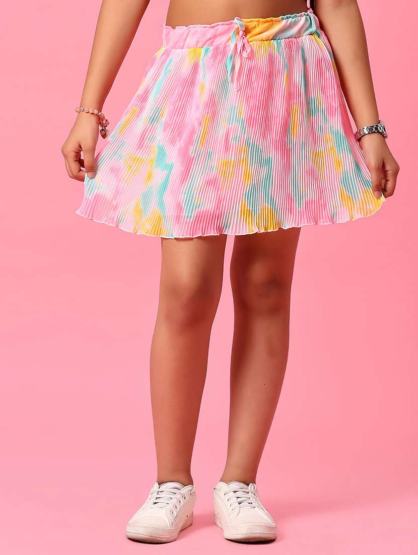 girls printed mid rise a-line skirt