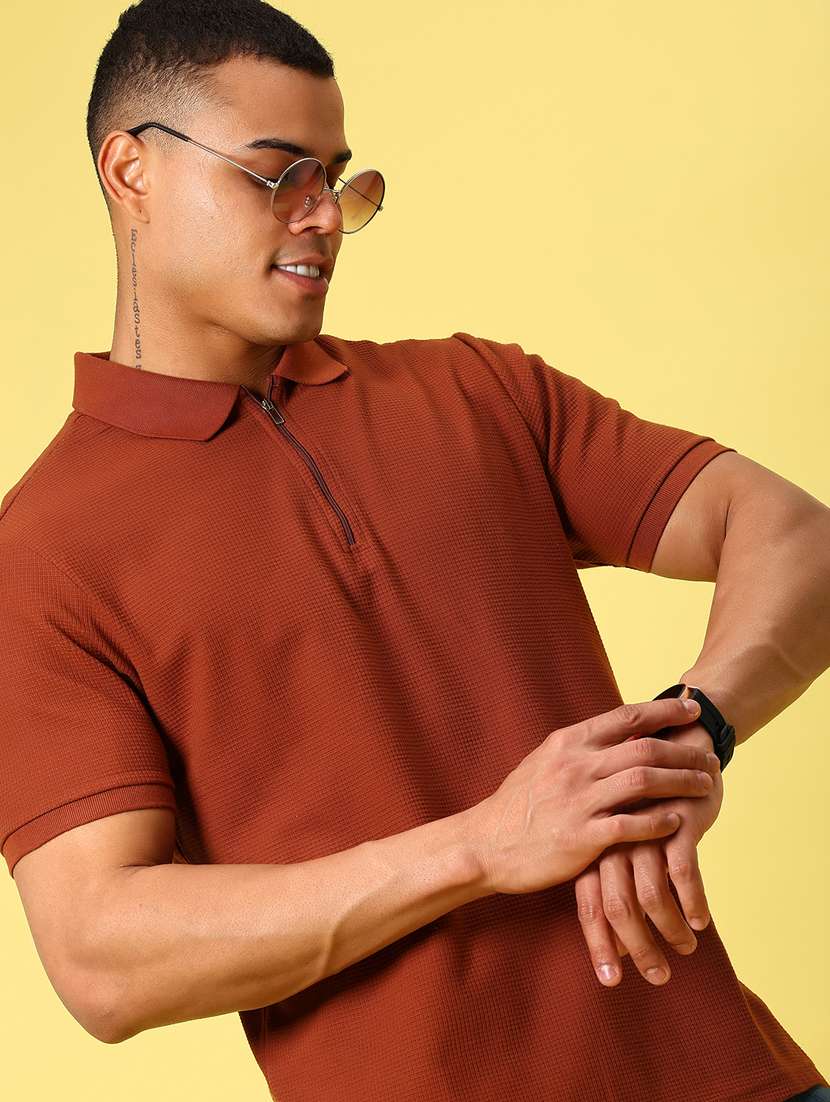 brown cotton plain tshirt - 21874686 -  Standard Image - 1