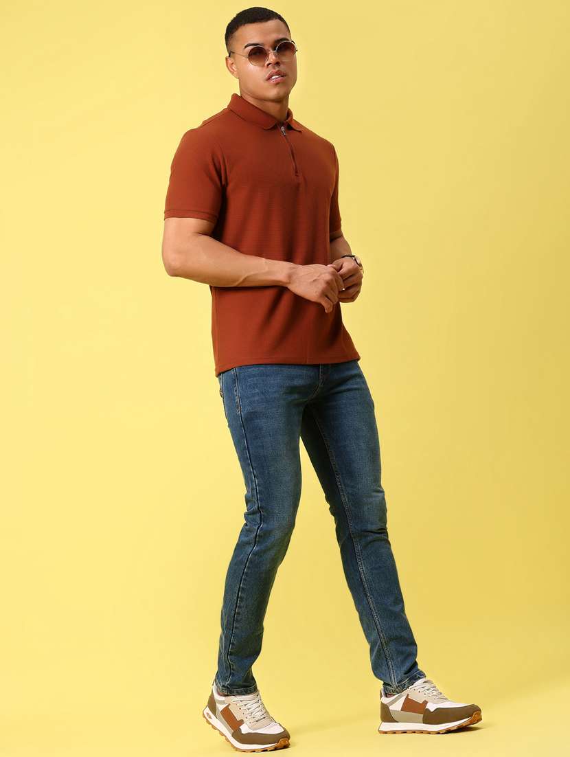 brown cotton plain tshirt - 21874686 - Standard Image - 4