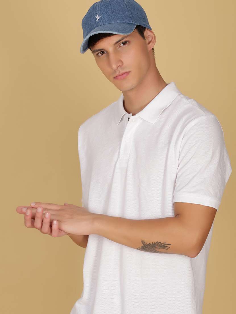 men solid short sleeve regular fit polo t-shirt