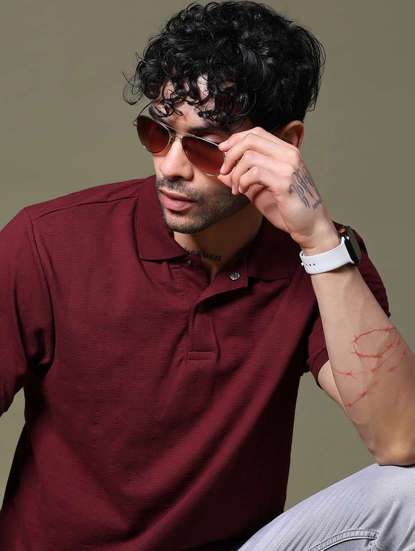 men solid short sleeve regular fit polo t-shirt