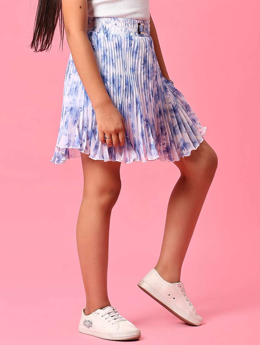 girls blue printed mid rise a-line skirt - 21874713 -  Standard Image - 1