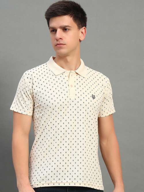men printed short sleeve regular fit polo t-shirt - 21874747 -  Standard Image - 0
