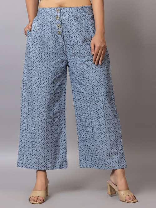 women printed mid rise ankle length trouser - 21874765 - Standard Image - 0