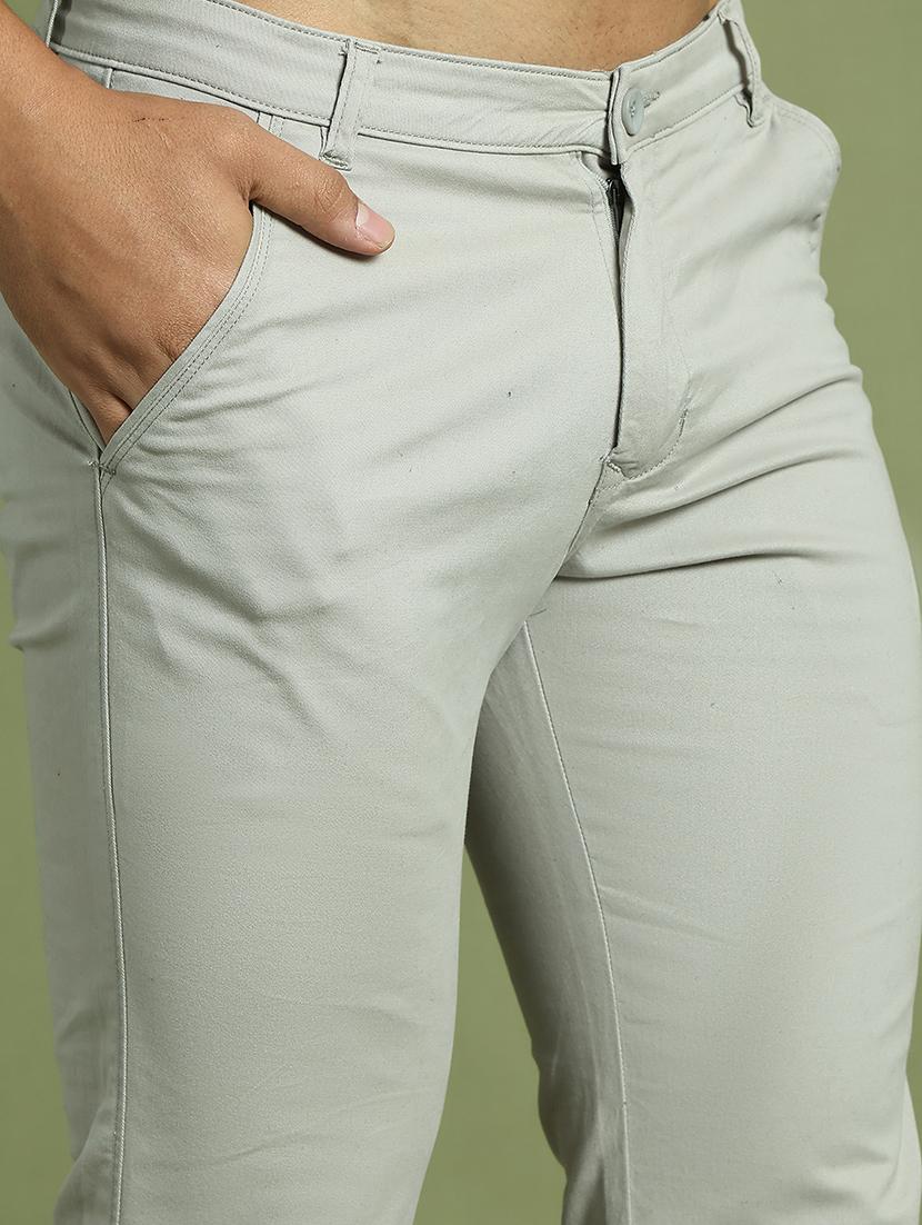 men grey mid rise flat front casual trouser - 21874831 - Standard Image - 4